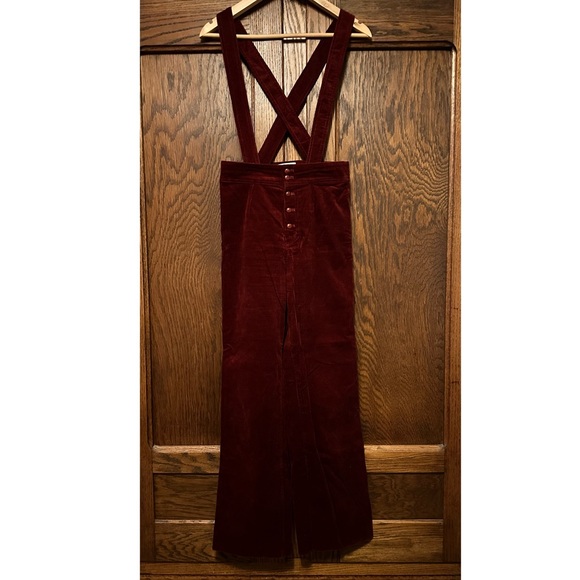 Sezane Pants - Sézane Etienne burgundy corduroy pants with suspenders Size 34 / US 2
